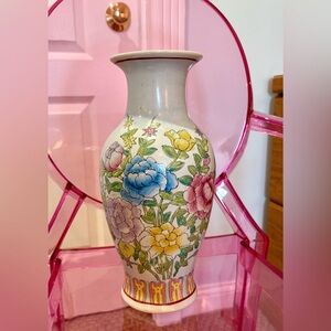 Hand Painted Floral Porcelain Vase